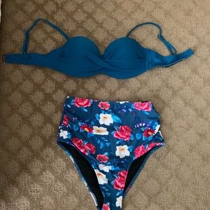 High waisted swim suit